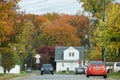 Wilmington, Delaware, U.S.A - November 12, 2021 - The view of the fall foliage on a residential street