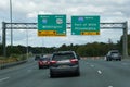 Wilmington, Delaware, U.S - October 15, 2023 - The traffic on the highway towards Interstate 95, Route 202 and Interstate 495 Royalty Free Stock Photo