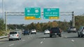 Wilmington, Delaware, U.S - October 21 , 2023 - The traffic on the highway towards Interstate 95, Route 202 and Interstate 495 Royalty Free Stock Photo