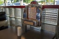 Detail of a Seeburg 100 Wall-o-Matic music machine at a diner along the route 66 in the city of Wilmington