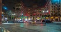 Wilshire boulevard by night in Beverly Hills