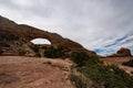 Wilson Arch, located in Dry Valley Utah, is an entrada standstone formation Royalty Free Stock Photo