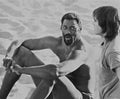 Wilt Chamberlain at Santa Monica Beach in 1975