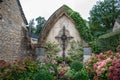 Wiltshire, England - September 2018: Pretty War Memorial garden in the village of Castle Combe Royalty Free Stock Photo