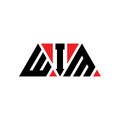 WIM triangle letter logo design with triangle shape. WIM triangle logo design monogram. WIM triangle vector logo template with red Royalty Free Stock Photo