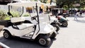 Wimberley, Texas - October 5, 2019 - Golf Carts at Market Day Royalty Free Stock Photo