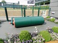 Old roller used on grass courts. All England Lawn Tennis and Croquet Club. Wimbledon, United Kingdom. Royalty Free Stock Photo
