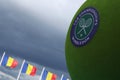 Wimbledon tennis ball and Romanian flag