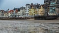 Wimereux Boulevard with beautiful houses in Norman English Belle Epoque style. Royalty Free Stock Photo