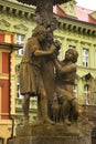 Wimmer`s fountain detail in the Coal market in Prague, Czech Republic.