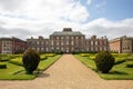 Wimpole Estate under a cloudy sky in England.