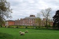 Bucolic scene of South Facade of Wimpole House at Wimpole Estate, Cambridgeshire