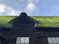 Wimpole, United Kingdom - January 13, 2018: House with sod roof in Wimpole Estate, a UK National Trust