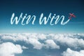 Win Win cloud made by airplane