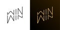 Win-win logo linear dynamic design creative concept. Winwin partnership success logotype. Double win mutually beneficial Royalty Free Stock Photo