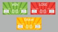 Win, lose, draw patterns Royalty Free Stock Photo