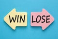 Win or lose written on arrows concept Royalty Free Stock Photo