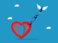 Win the mind of freedom. Escape from the heart cage. business concept Royalty Free Stock Photo