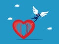 Win the mind of freedom. Escape from the heart cage. business concept Royalty Free Stock Photo