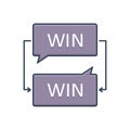 Color illustration icon for Win Win Negotiation, discourse and collaborate