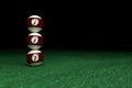 Win, Number Seven, Three Billiard Balls one over the other, on G Royalty Free Stock Photo