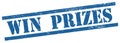 WIN  PRIZES text on blue grungy rectangle stamp Royalty Free Stock Photo