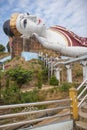 Win Sein Taw Ya, the largest Reclining Buddha image in the world, in Kyauktalon Taung, near Mawlamyine, Myanmar