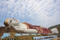 Win Sein Taw Ya, the largest Reclining Buddha image in the world, in Kyauktalon Taung, near Mawlamyine, Myanmar Royalty Free Stock Photo