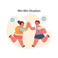 Win-Win Situation concept. Flat vector illustration