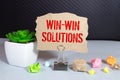 win-win solution - negotiation or conflict resolution concept - isolated words in vintage wood type Royalty Free Stock Photo