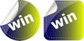 Win. stickers set, web icon button isolated on white Royalty Free Stock Photo