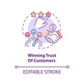Win trust of customers concept icon Royalty Free Stock Photo