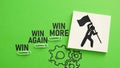 Win - Win Again - Win More is shown using the text Royalty Free Stock Photo