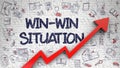 Win-Win Situation Drawn on Brick Wall. Royalty Free Stock Photo