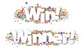 Win Winner Banner Colorful Stars Confetti