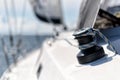 Winch on a sailing yacht Royalty Free Stock Photo
