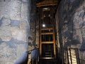 Winch reproduction inside Colosseum Rome interior view at night Royalty Free Stock Photo