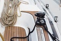 Winch on a sailing boat Royalty Free Stock Photo