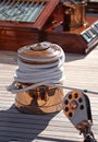 Winch on sailing yacht Royalty Free Stock Photo