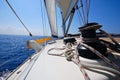 Winch on a sailing yacht Royalty Free Stock Photo