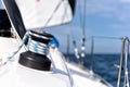 Winch on a sailing yacht Royalty Free Stock Photo