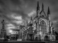 Winchester Cathedral Black and White at night Royalty Free Stock Photo