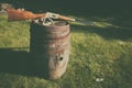 Winchester Centennial '66 Rifle on an Old Barrel