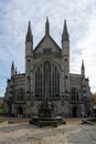 11/06/2019 Winchester, Hampshire, UK The exterior of Winchester cathedral in Winchester, Hampshire, UK