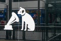 11/06/2019 Winchester, Hampshire, UK The logo on the exterior of a HMV entertainment store or shop in a shopping centre or