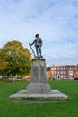 11/06/2019 Winchester, Hampshire, UK A world war one soldier statiue in the grounds of winchester Cathedral