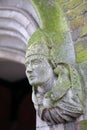 WINCHESTER, UK - FEBRUARY 5, 2017: Detail of the statue of a bishop at the entrance of St John`s Winchester Charity Almshouses