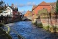 WINCHESTER, UK - FEBRUARY 4, 2017: Walk along the River Itchen leading to the City Mill