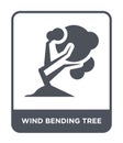 wind bending tree icon in trendy design style. wind bending tree icon isolated on white background. wind bending tree vector icon Royalty Free Stock Photo