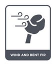 wind and bent fir icon in trendy design style. wind and bent fir icon isolated on white background. wind and bent fir vector icon Royalty Free Stock Photo